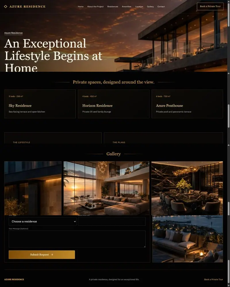 Luxury Real Estate Project — Premium landing page visual