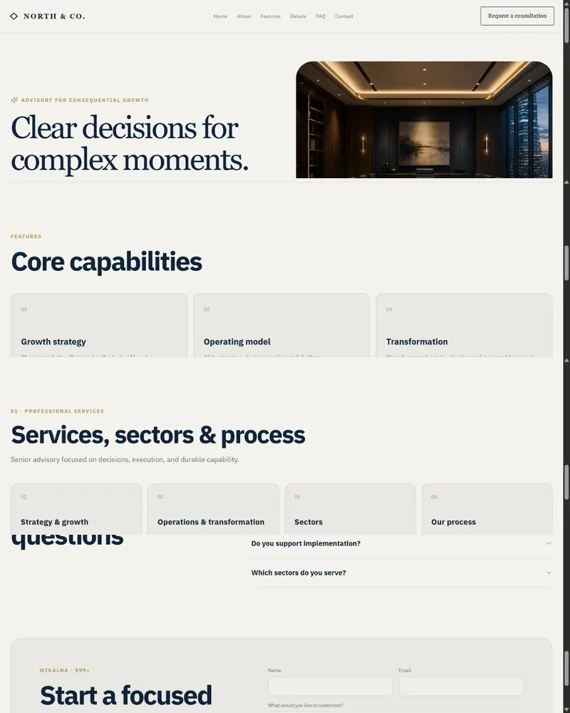 Professional Services Company — Premium landing page visual
