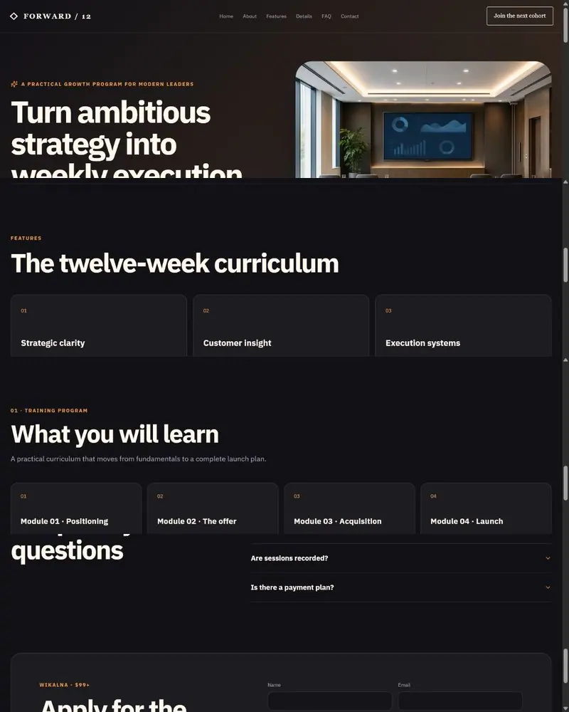 Course & Training Program — Premium landing page visual